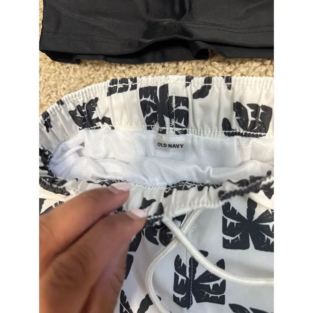 Boys Swim Set Leveret Baby 12-18mo top, Old Navy Palm Print Trunks 18-24mo